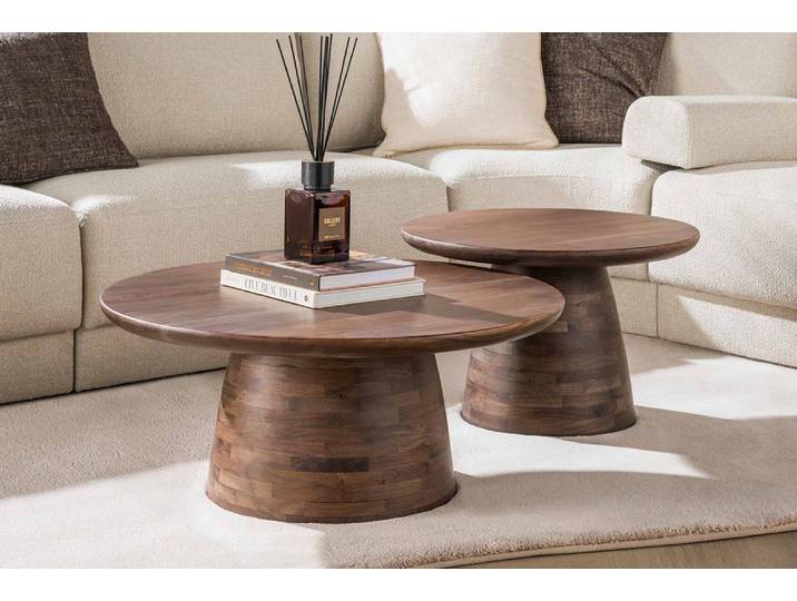 Couchtisch Set Avelin , 2er Set , Akazie massiv , braun