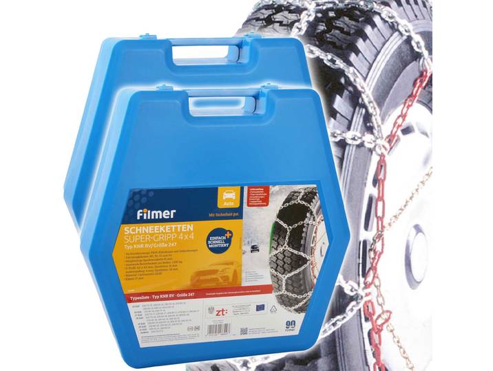 2-er Set Schneeketten 16mm, Super-Gripp 4x4, 15 -21 , 215-305 mm