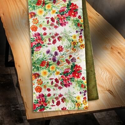 Regency International "13"" X 72"" Fabric Summer Floral Runner"