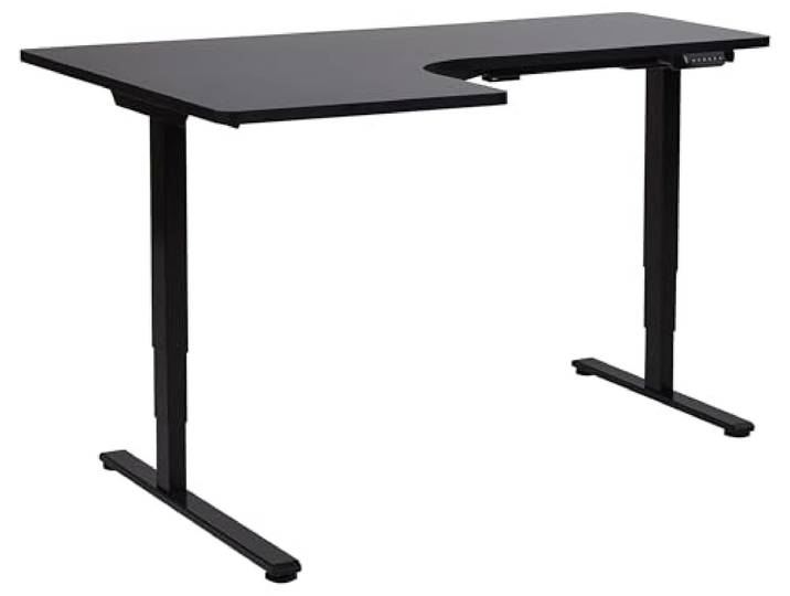 Steh Schreibtisch elektrisch höhenverstellbar links schwarz 160 cm Destines