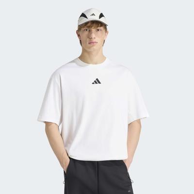 T-Shirt ADIDAS SPORTSWEAR "ADIDAS Z.N.E. LOOSE FIT", Herren, Gr. L, weiß, Obermaterial: 100% Baumwolle, Rundhals, Shirts T-Shirt