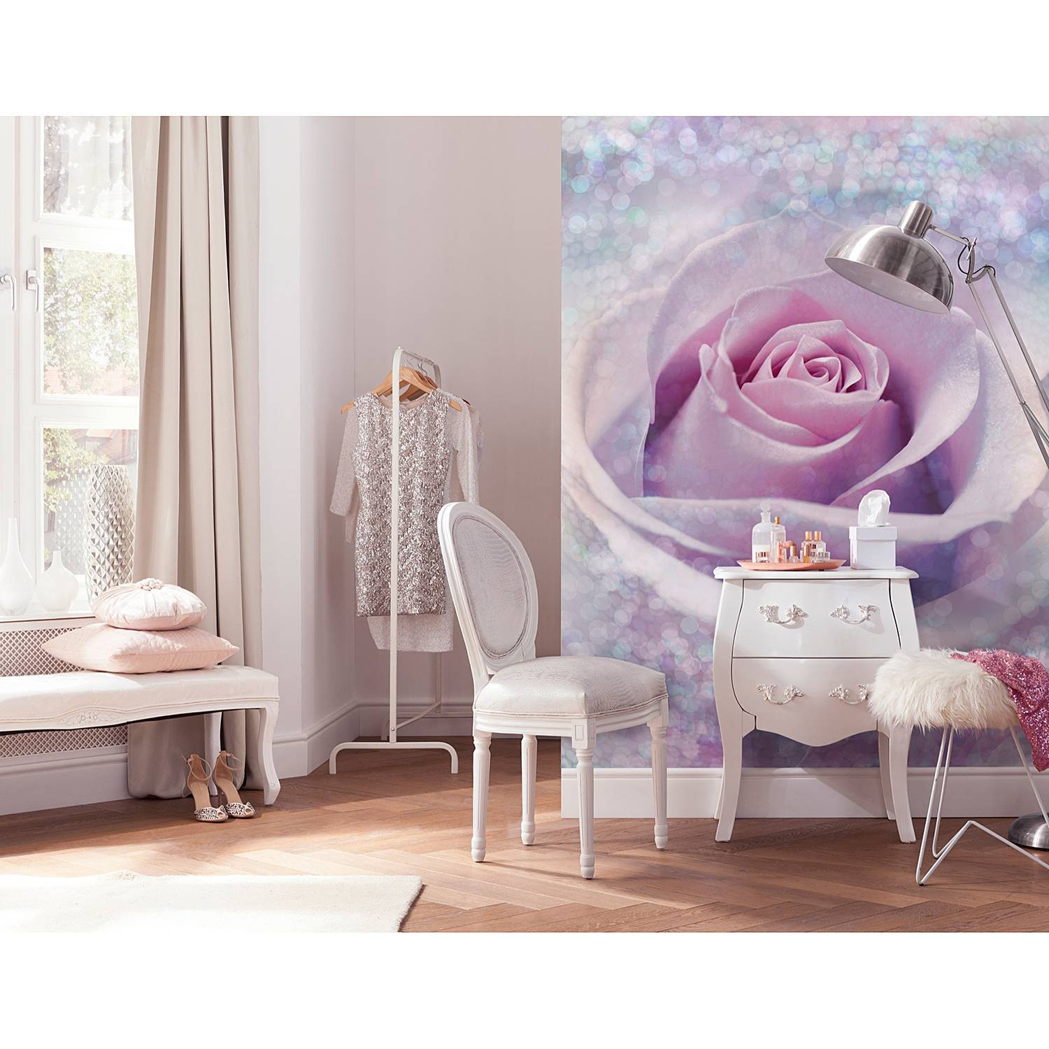 home24 Fotobehang Delicate Rose B: 200 cm, H: 260 cm