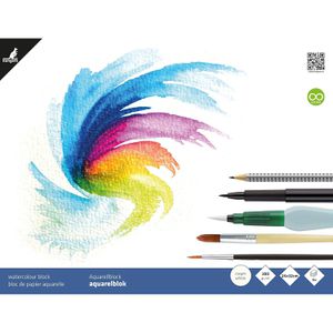 Kangaro Aquarellpapier KTC, 17 x 24 cm, 300 g/m², cremeweiß, geleimt, 16 Blatt