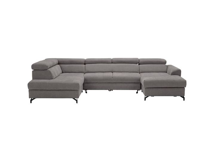 Stylife Wohnlandschaft, Grau, Metall, 6-Sitzer, U-Form, 327x203 cm, Bettkasten erhältlich, Bettfunktion Hocker Rücken echt, Wohnzimmer, Sofas & Couches, Wohnlandschaften, Wohnlandschaft U-Form