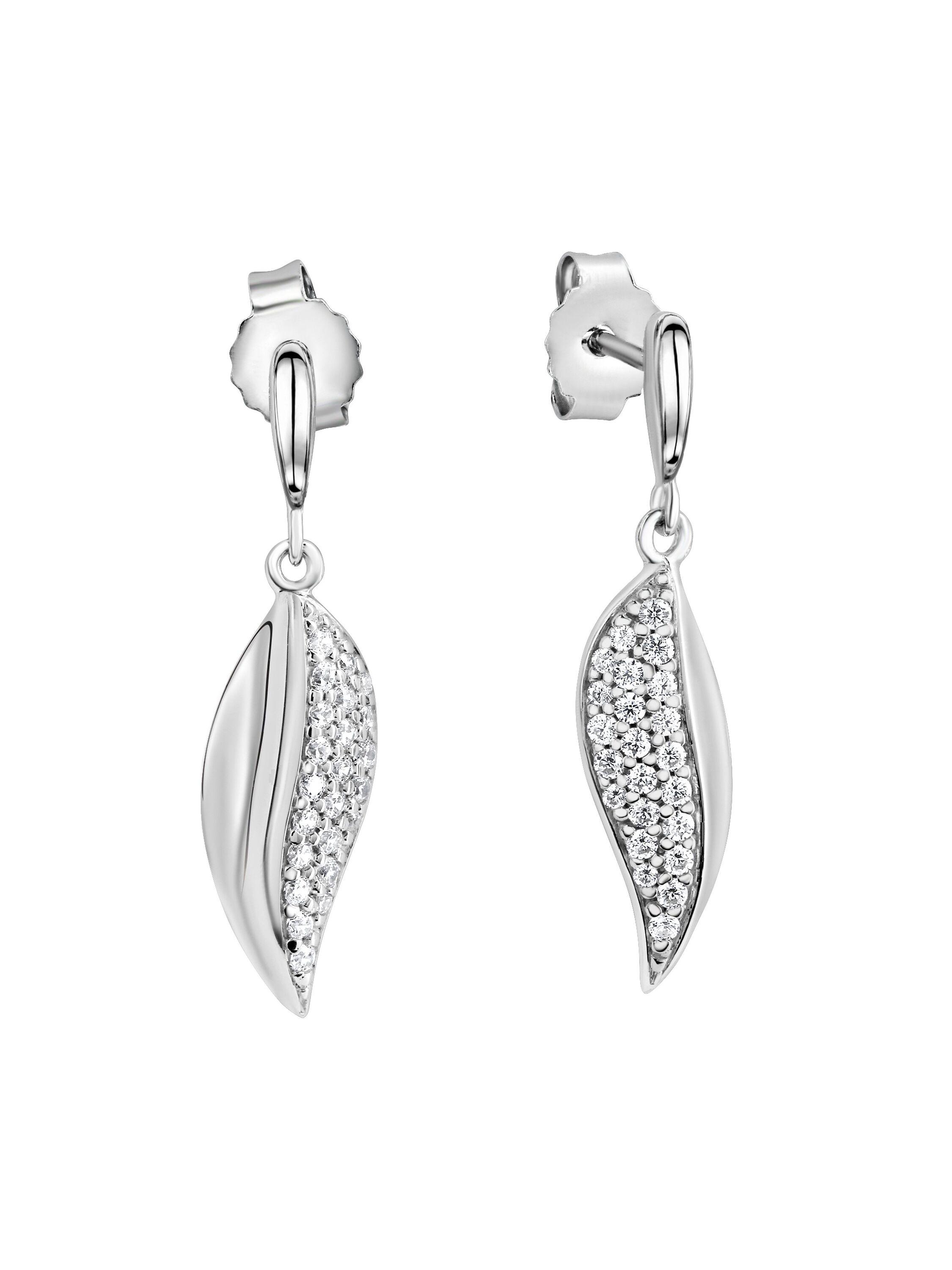 Zeeme Silber Ohrringe Silber 925 mit Zirkonia weiß