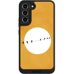 Nivocase Handyhülle für Samsung Galaxy S22+ Hülle NIVOpure Case Schwarz Mond Nacht Vogel (Samsung Galaxy S22+), Smartphone Hülle, Schwarz