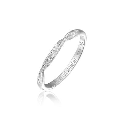 Silberring HAZE & GLORY "Ring Bandring gedreht - Moment 925 Silber" Gr. 58, silber, Fingerringe, Damen, 58, Silber 925 (Sterlingsilber), Silberring