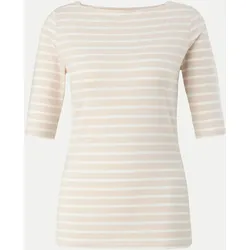 Streifenshirt mit halben Ärmeln Beige 46