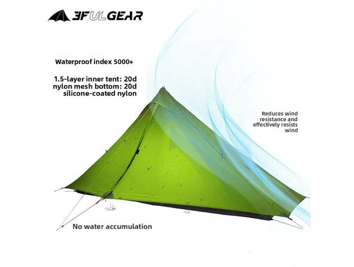 3F UL GEAR LanShan 1 pro seulement 690 grammes 1 personne tente de Camping ultralégère extérieure 3/4 saison 230*80*125CM tente de Camping à deux côtés