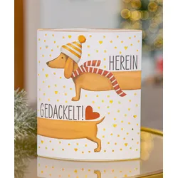 Dekoleuchte Dackel Frieda LED Papier weiß