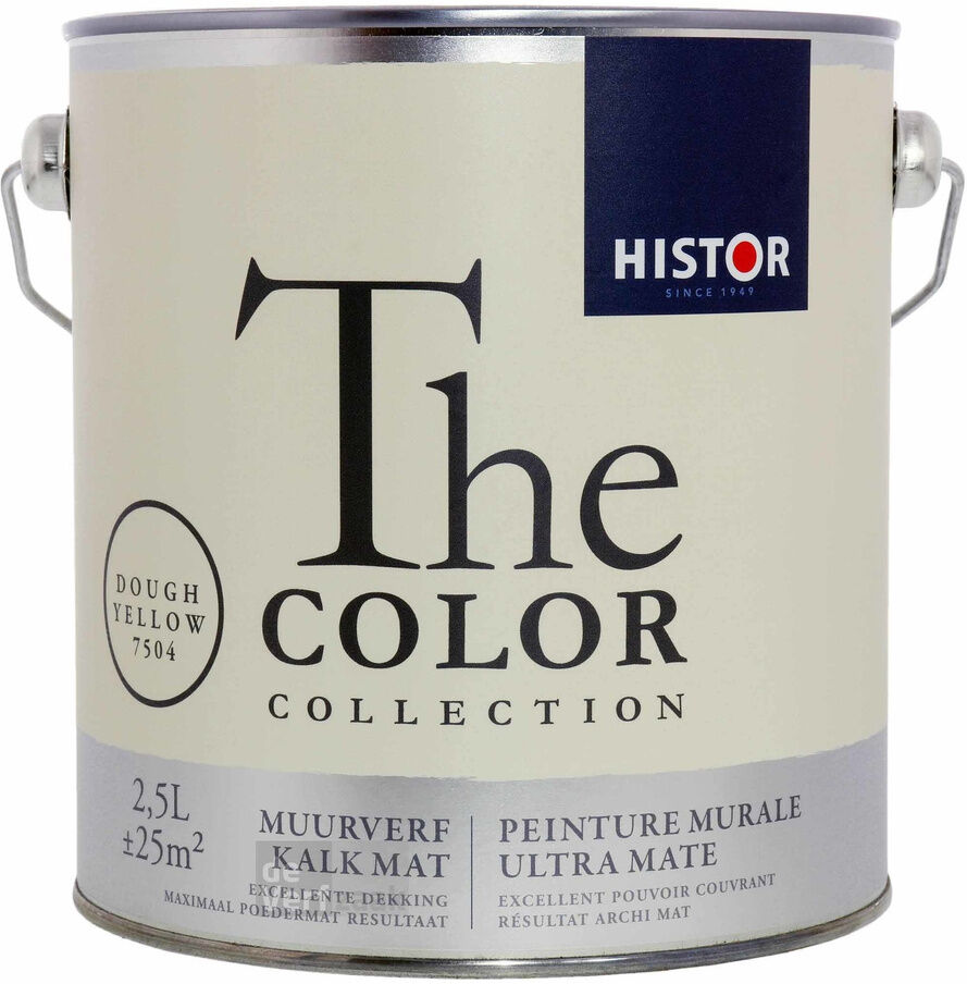 Histor The Color Collection Muurverf Kalkmat - Dough Yellow - 2,5 liter