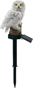 Inspire Curations Solar Owl Garden Light Waterproof LED Outdoor Animal Stake Lamp white Cute Owl