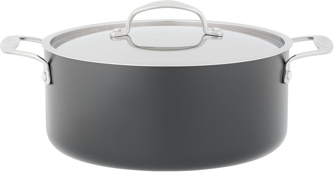 Stellar Element (Hard Anodised) 5 L Non-Stick Round Dutch Oven with Lid Black 5L
