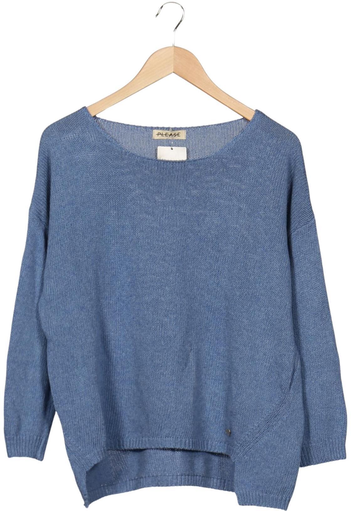 Please Damen Pullover, Blau, Gr. Onesize, Synthetik / Baumwolle - Second Hand