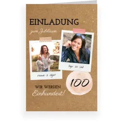 Einladungskarte Doppelgeburtstag: Doppelte Erinnerungen mit Fotos in Kraft Look
