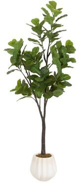 Kate and Laurel Fidmont Faux Fiddle Fig Tree