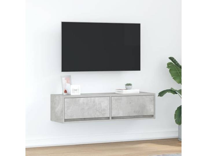 HEFZGDB Wandmontierter TV-Schrank Betongrau 100x31x25,5 cm aus Holzwerkstoff mit sanft gleitenden Schubladen für Medienaufbewahrung, platzsparendes Design für Moderne Einrichtung