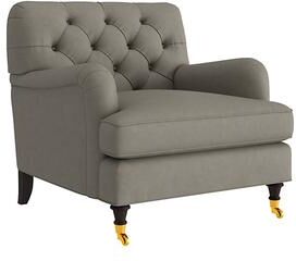 Maggie Leather Chair - Sage Leather, Sage Walnut - Ballard Designs