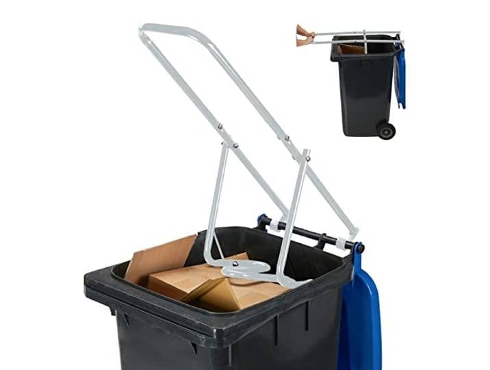 Relaxdays Compacteur déchets\, pour Poubelle\, écraseur Ordure\, Non Recyclable\, 41x35x95cm\,Plastique\, Manuel\, Acier\, Gris