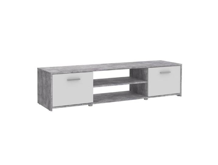 Newroom Lowboard Betonoptik Lichtgrau 160 cm, TV Lowboard Betonoptik Lichtgrau Modern TV Schrank Fernsehtisch