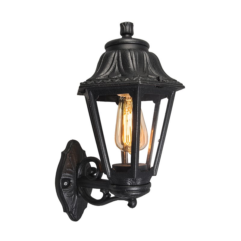 Fumagalli Anna I Klassieke Buitenwandlamp - Antiek Landelijk - Zwart - Rond - IP44 - Geschikt voor LED - E27