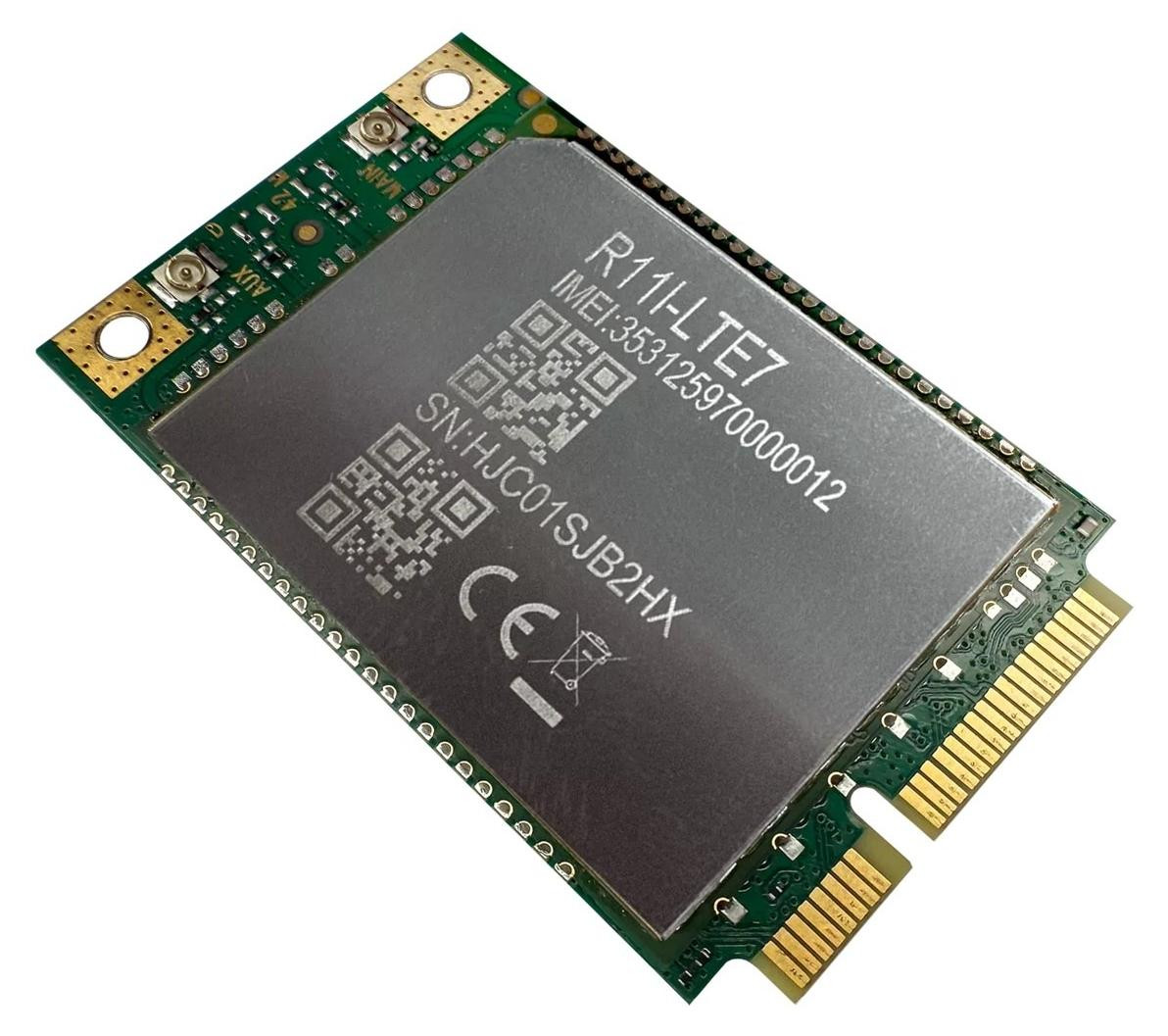 MikroTik R11E-LTE7 miniPCIe LTE-module, 300.000 Kbit/s, zwart en groen, 2 x uUFL-connector