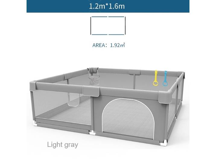 IMBABY Aire de jeux pour bébé 120x160 cm Parc pour bébé Boîte de clôture pour enfants grise avec parc de jeu d'angle de protection pour activité des enfants