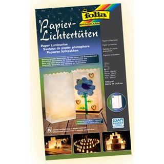 folia Papiertüten für Tischlichter ohne Motiv weiß 5 St.