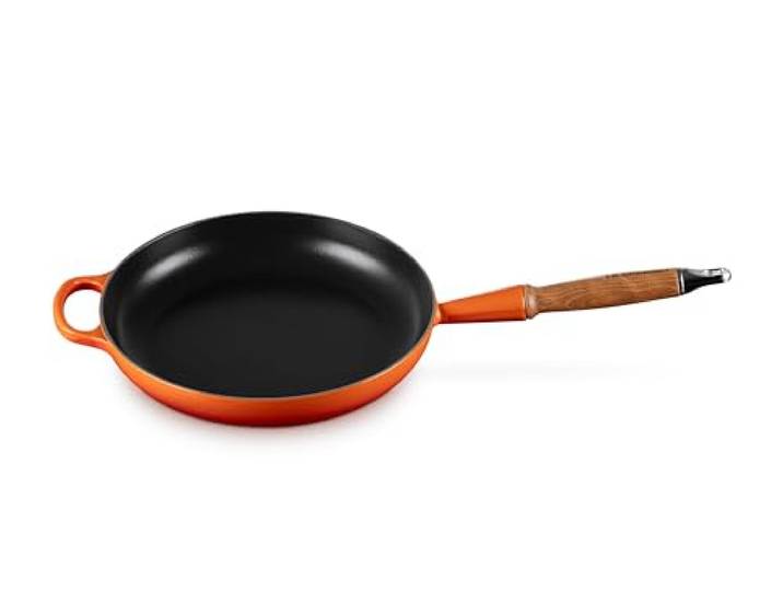 LE CREUSET Signature gusseiserne Bratpfanne mit Holzgriff 26 cm Ofenrot, 20258260900422
