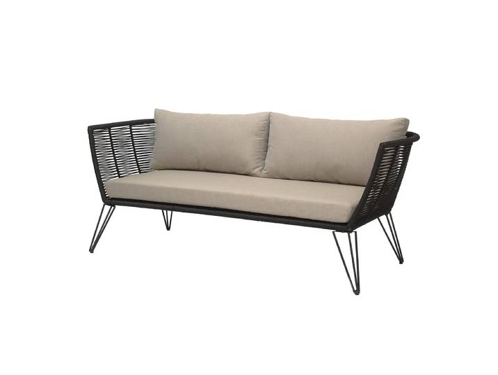 Bloomingville - Mundo Sofa mit Kissen, schwarz / beige