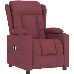 vidaXL, Massageliege + Massagesessel, Massagesessel Elektrisch Weinrot Stoff