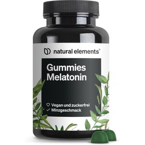 natural-elements Melatonin 90 Gummies für 90 Nächte, je Fruchtgummi 0,5 mg, vegan & zuckerfrei, ohne Alkohol