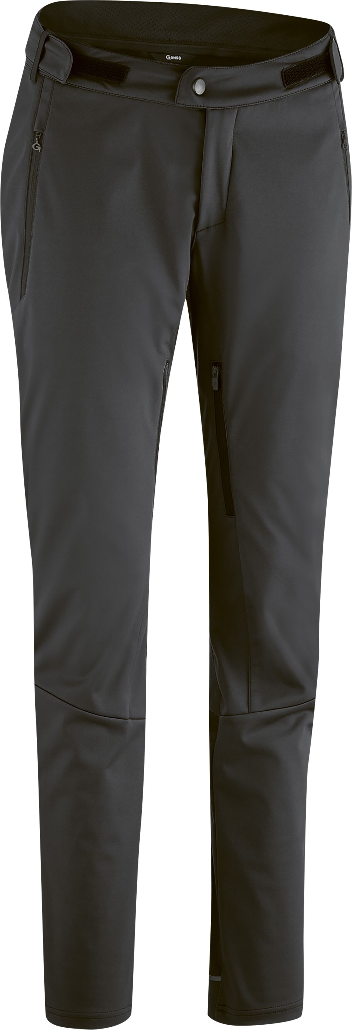 Fahrradhose GONSO "SKARN LIGHT W", Damen, Gr. 50, Normalgrössen, schwarz, 100% Polyester, Hosen Fahrradhose, lange Damen Radhose, Softshell-Hose mit Ventilation am Innenbein schwarz 50, Normalgrössen