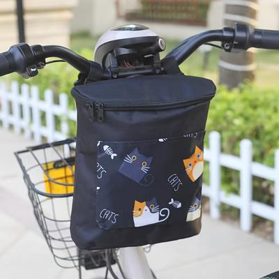 Inspire Daily Merch Electric Motorcycle Accessories Multi Functional Bicycle Clutch With Front Zipper Storage Large Capacity cat