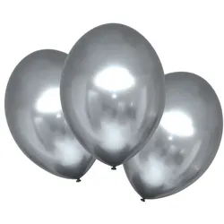 6 Luftballons Satin Luxe silber