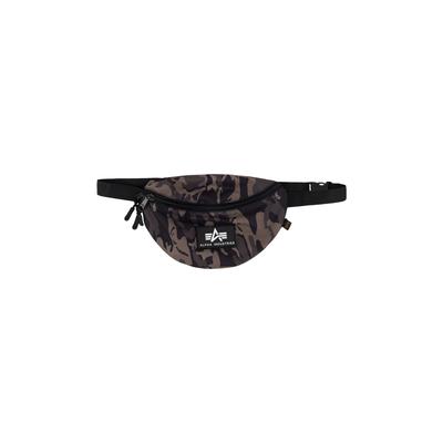 Gürteltasche ALPHA INDUSTRIES "Rubber Print Waistbag", schwarz (schwarz camo), Obermaterial: 100% Polyester, Taschen Gürteltasche