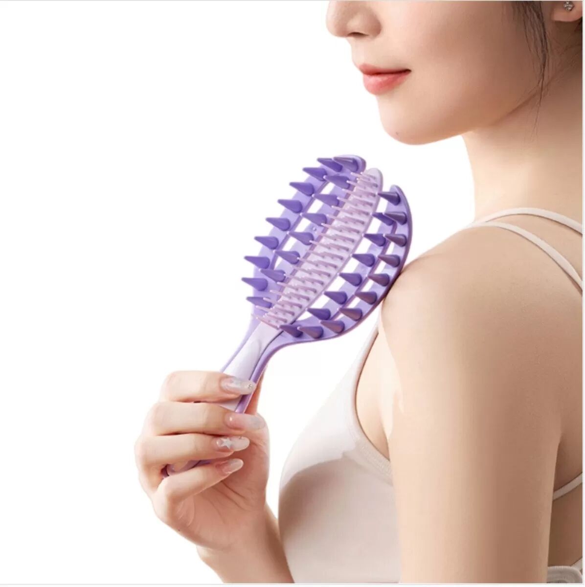 INF 2-in-1 Juckreizlinderung & Massage Entwirrungskamm - Sanfte Kopfhautpflege Violett