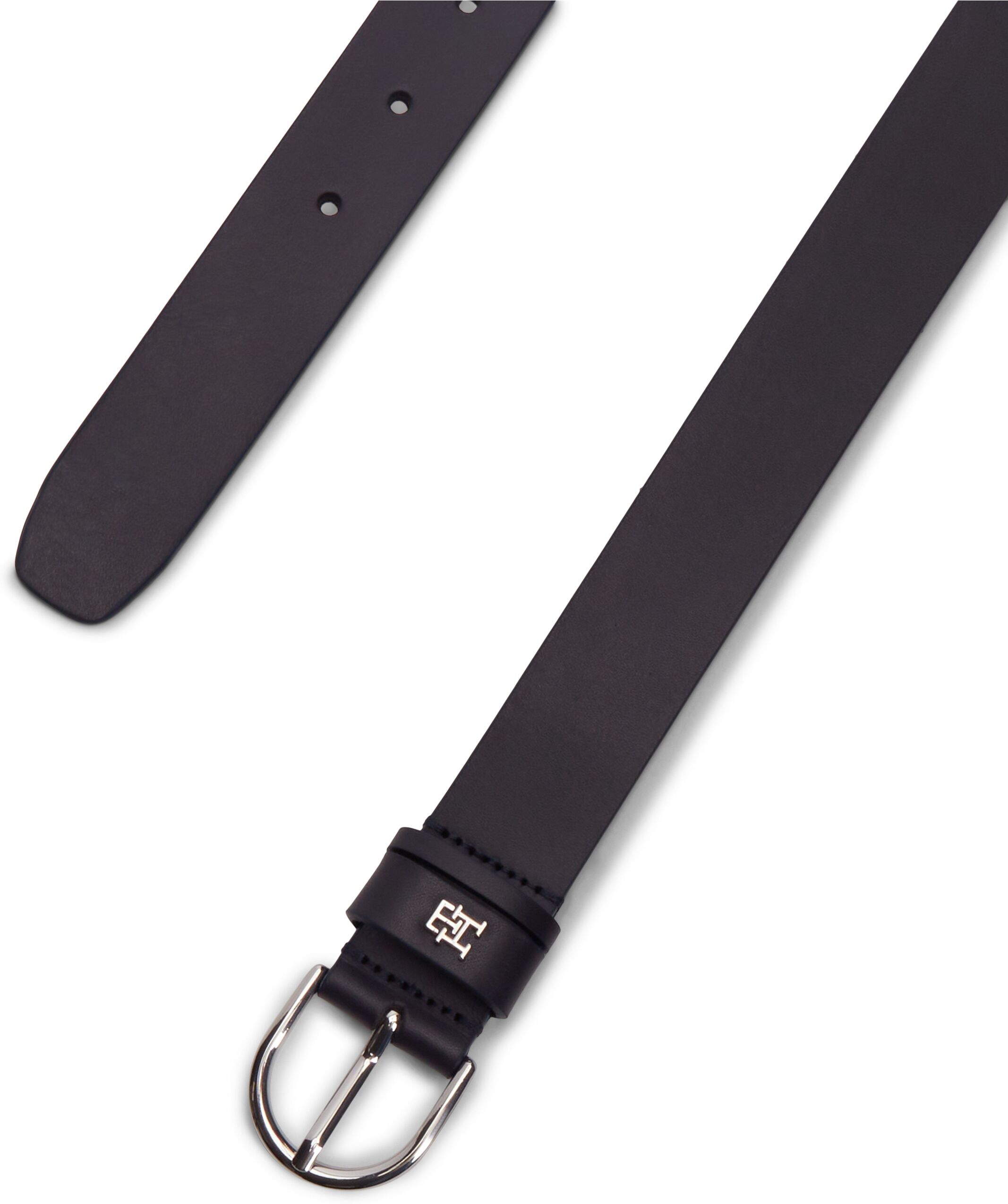 Ledergürtel TOMMY HILFIGER "ESSENTIAL EFFORTLESS", Damen, Gr. 70, schwarz (space blau), Obermaterial: 100% Rindsleder, Gürtel Ledergürtel space blau 70
