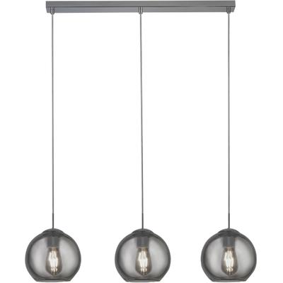SEARCHLIGHT Hängeleuchte "Balls 3Lt Bar Pendant", grau (chrom und rauchglas), 3, H: 20cm, 1 Stk., Leuchten, Hängeleuchte