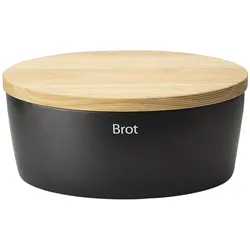 Continenta oval schwarz 36 x 23 x 15.5cm, Brotaufbewahrung, Schwarz