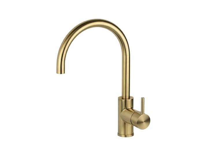 Pollini Acqua Design - Küchenarmatur aus Edelstahl Farbe PVD Gold gebürstet mit rundem Schwenkauslauf NF0005C - RUB13301 - PVD Gold gebürstet