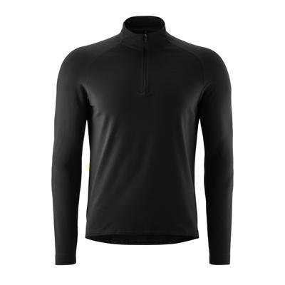 Radtrikot GONSO "Essential Jersey Longsleeve M", Herren, Gr. 3XL, schwarz, 86% Polyester, 14% Elasthan, hoch geschlossener Ausschnitt, Trikots, Herren Fahrradtrikot langarm, Midlayer Trikot