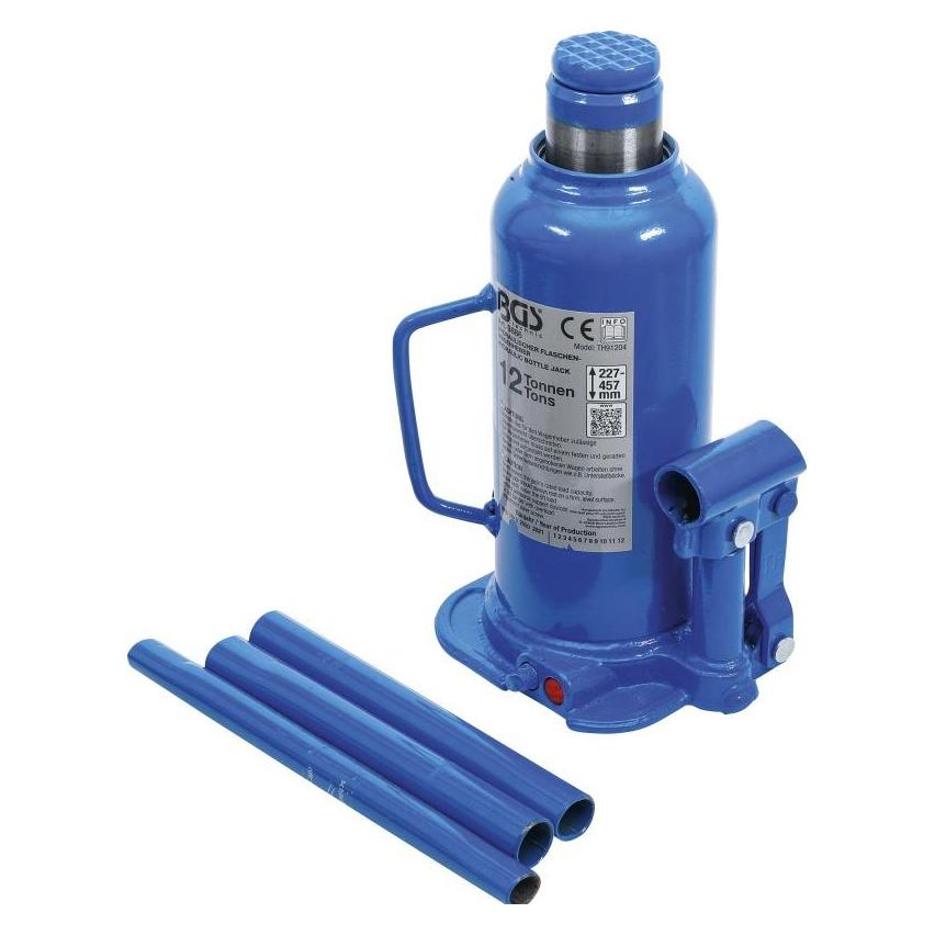BGS Hydraulischer Flaschen-Wagenheber | 12 t (12000 kg, 22.70 - 45.70 cm) (9886)