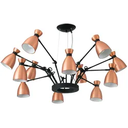Faro Pendelleuchte RETRO 12xE14, IP20, kupfer, matt FAR-20047