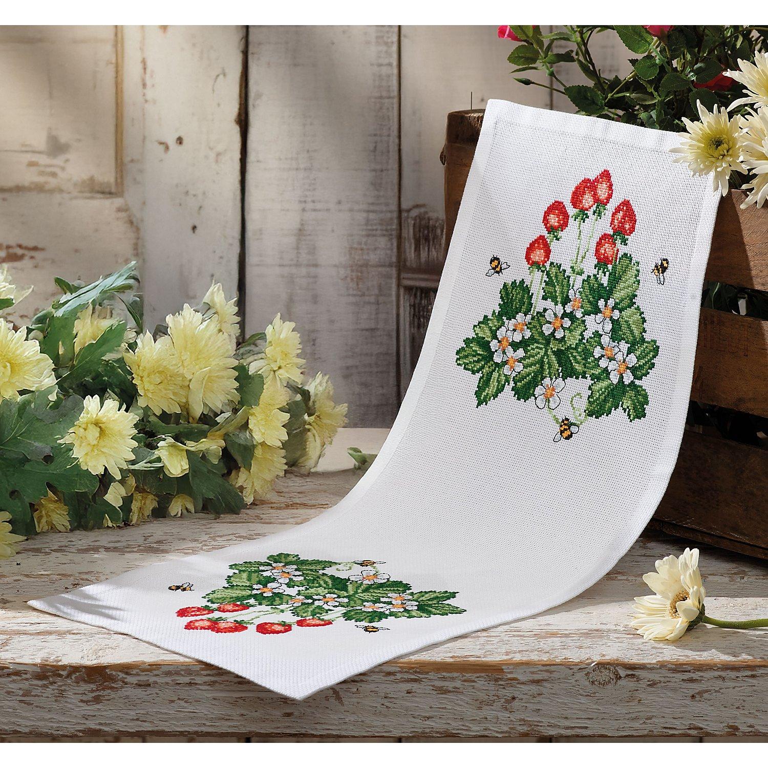 Stickläufer "Erdbeeren"