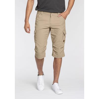 Bermudas BRUNO BANANI, Herren, Gr. 38, Länge 32, beige (sand), Denim/Jeans, Obermaterial: 100% Baumwolle, schmal knieumspielend, Hosen Bermudas, schmale Passform, gerade Beinform, mit Cargotaschen