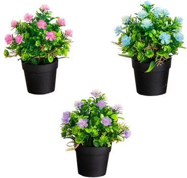 Nearly Natural Artificial Flowering Arrangement - Set of 3