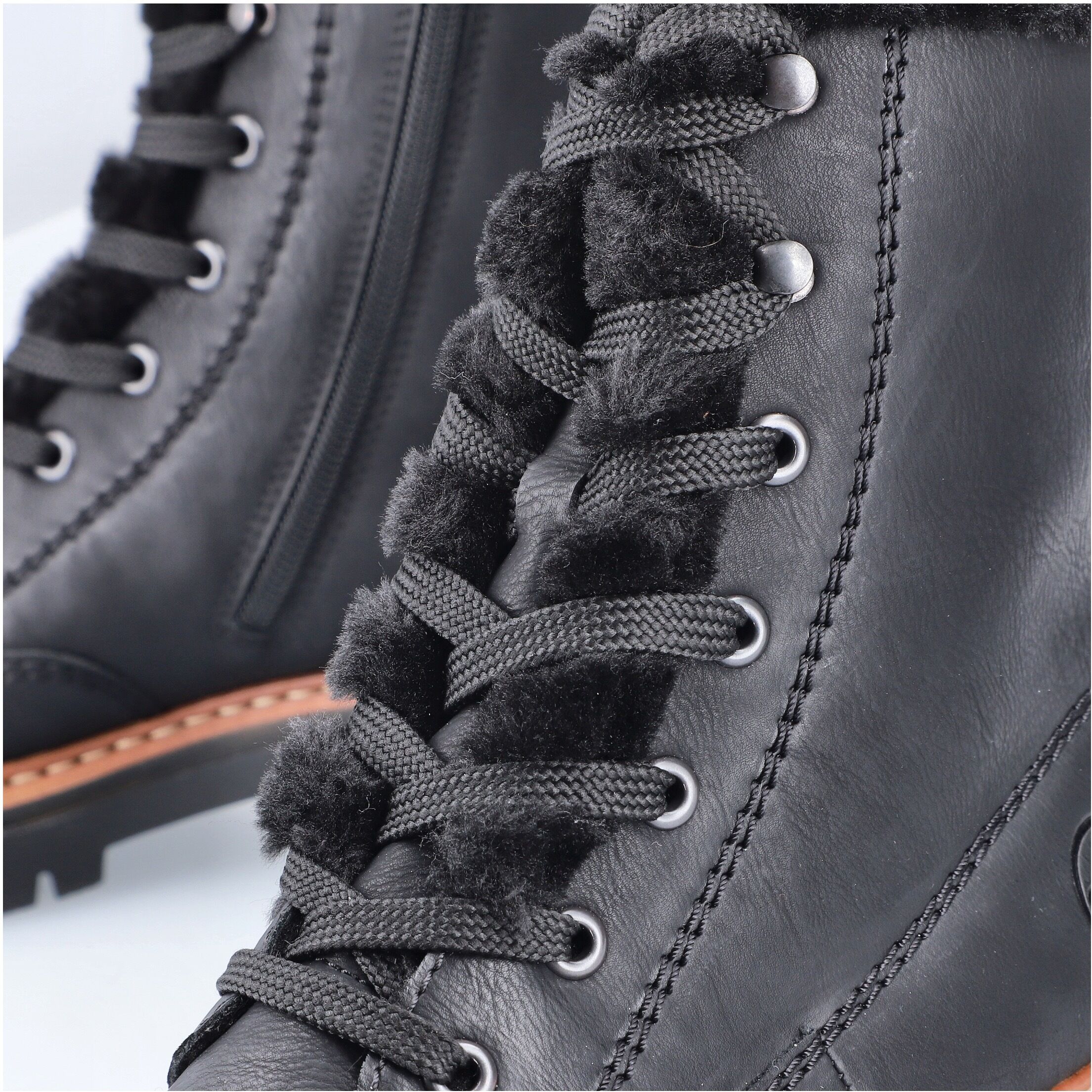 Winterstiefelette RIEKER, Damen, Gr. 39, Warmfutter, schwarz, Lederimitat, unifarben, Schuhe Winterstiefelette, Schnürboots, Profilsohle -150 Jahre Rieker Jubiläumsartikel schwarz 39, Warmfutter