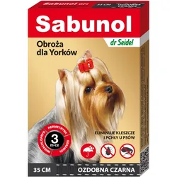 Sabunol Dekoratives Floh- und Zeckenhalsband für Yorkies 35 cm schwarz