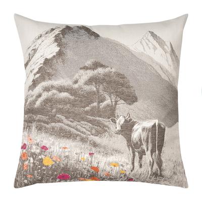 Dekokissen PAD "WILD FLOWER", grau (multi), B:45cm L:45cm, Baumwolle, Polyester, Dekokissen_Sitzkissen_Kissenhüllen, made in europe